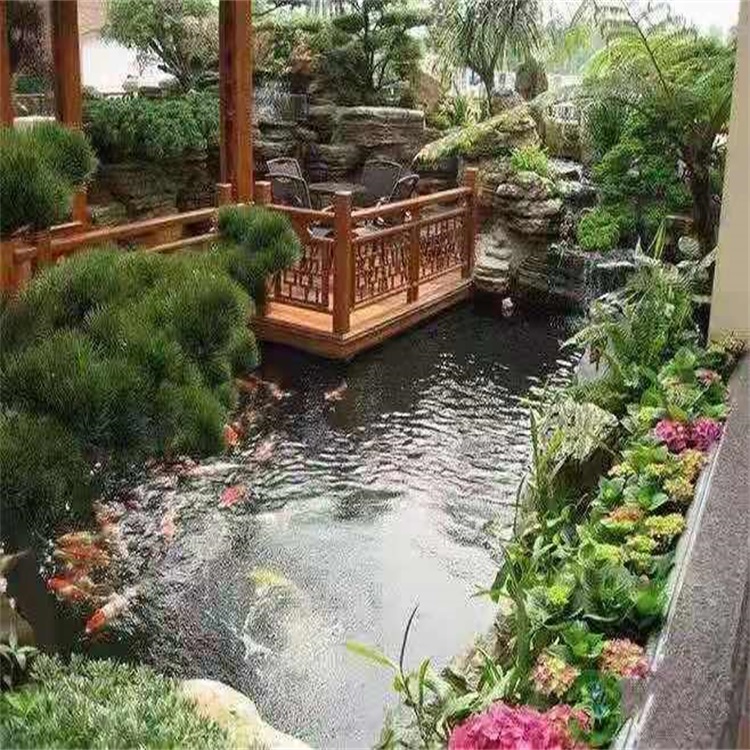 南皮别墅庭院景观设计鱼池